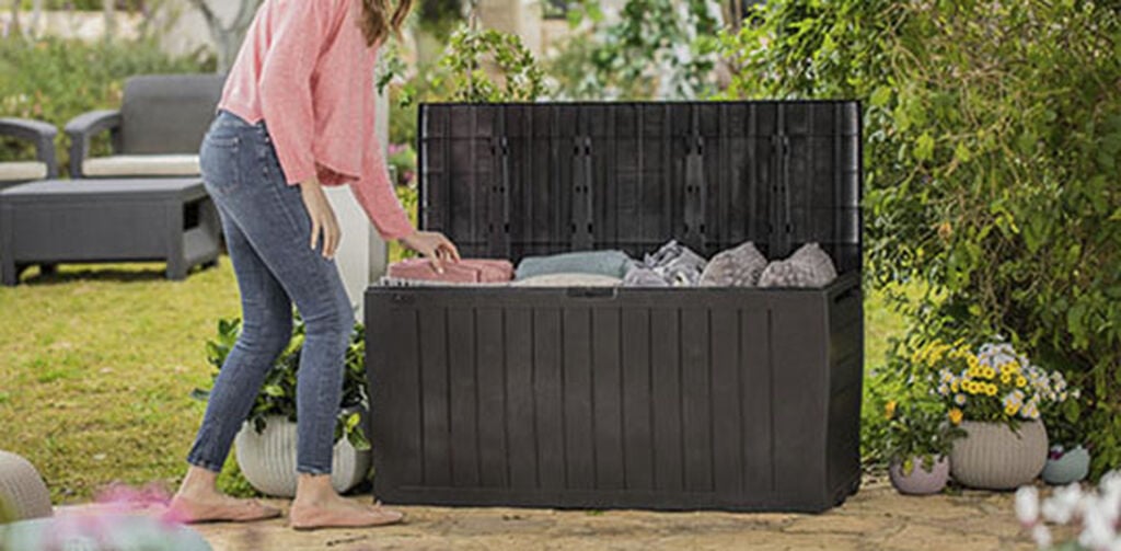 Coffre de rangement pour terrasses Marvel en graphite 71 gallons – Keter Canada