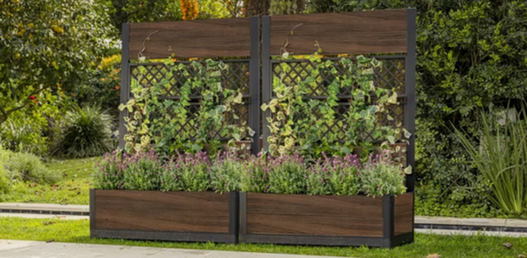 Jardinière d’intimité avec treillis, bois de rose brun – Keter Canada