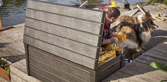 Brightwood 120 Gallon Outdoor Storage Deck Box Brown - Keter Canada