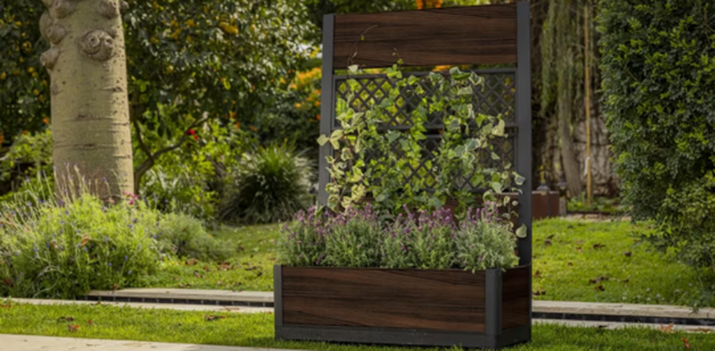 Jardinière d’intimité avec treillis, bois de rose brun – Keter Canada