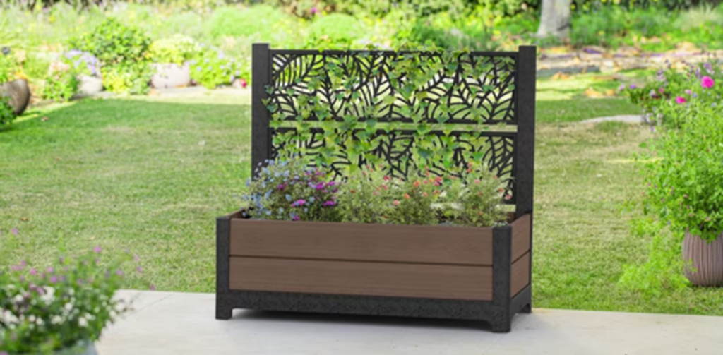 Jardinière d’intimité avec treillis en forme de tulipes, brune – Keter Canada