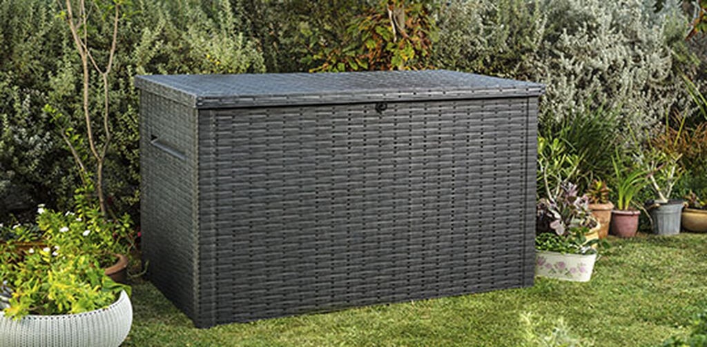Coffre de rangement pour terrasses Java en graphite 230 gallons – Keter Canada
