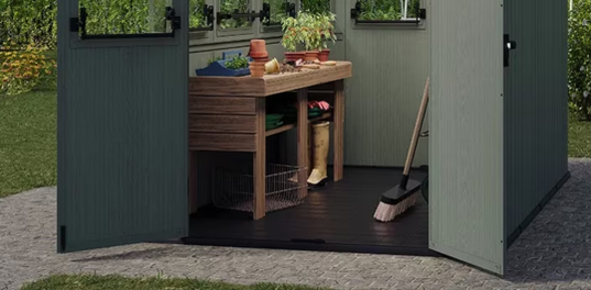 Darwin Greenhouse Potting Shed Kit Green - 6x8 Shed - Keter Canada