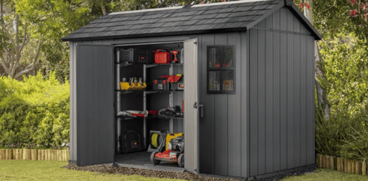 Achetez le cabanon de rangement Newton Plus 7,5 x 11 en graphite – Keter Canada