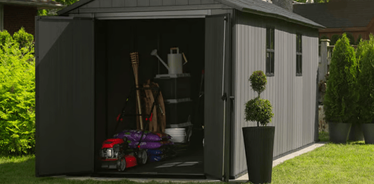 Achetez le cabanon de rangement Newton Plus 7,5 x 15 en graphite – Keter Canada