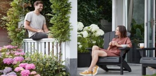 Troy Adirondack Stühle mit Luzon Tisch – 81x80x96,5 cm - Grau