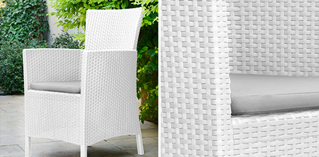 Sillón de exterior Iowa 62x60x89 cm - Blanco