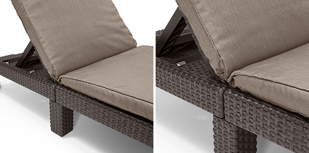 Tumbona de jardín Daytona Deluxe 65x195x25.5 cm - Marrón
