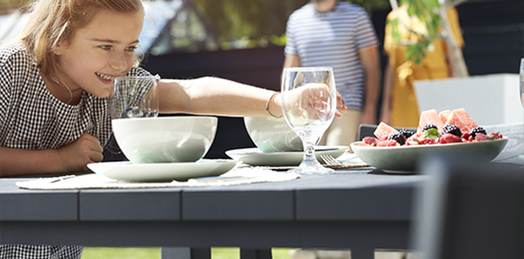 Mesa comedor de exterior Julie 147x90x75 cm - Grafito