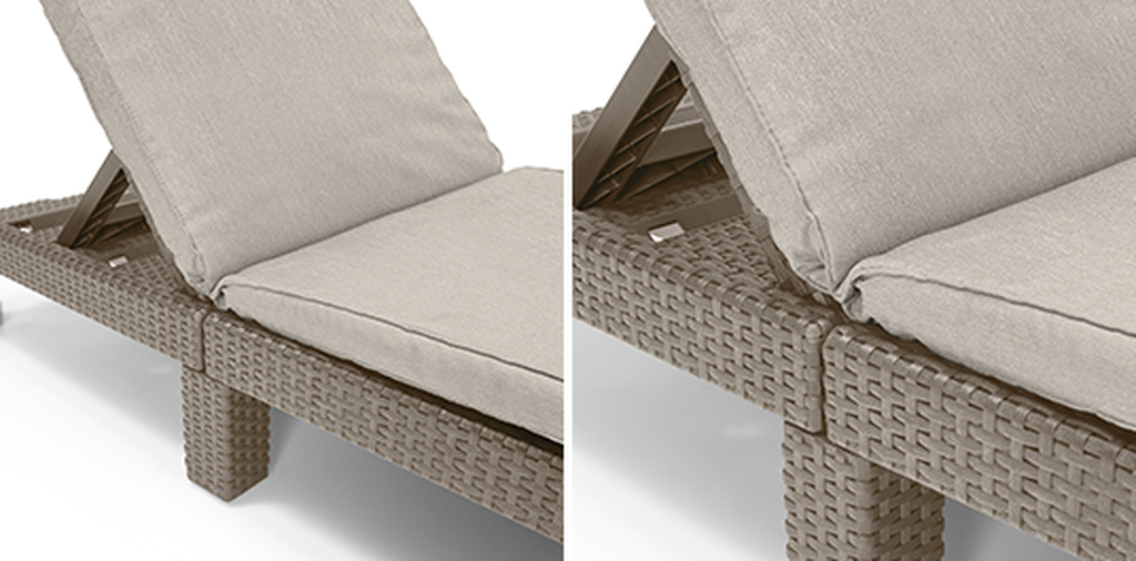 Tumbona de jardín Daytona Deluxe 65x195x25.5 cm - Capuchino
