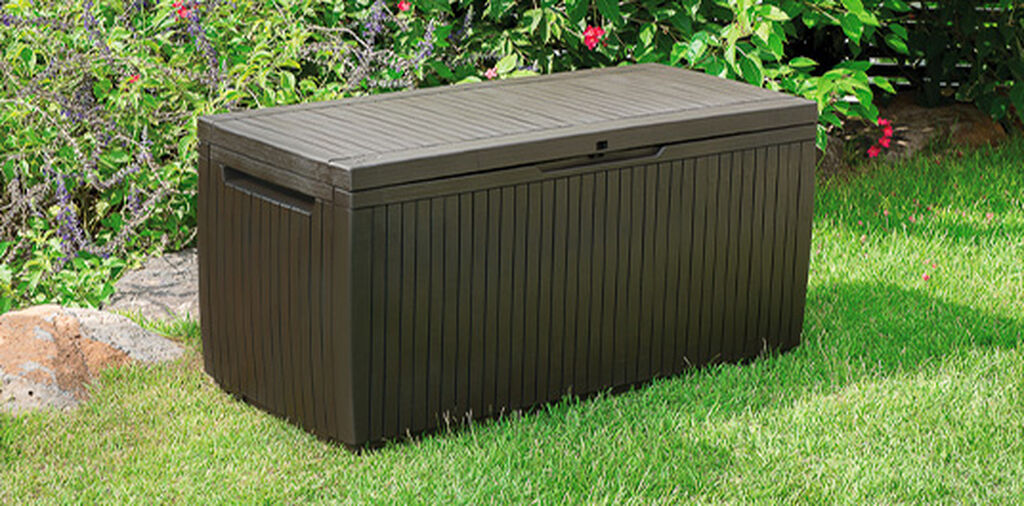 Arcón de exterior Springwood 123x54x57 cm y 305L - Marrón