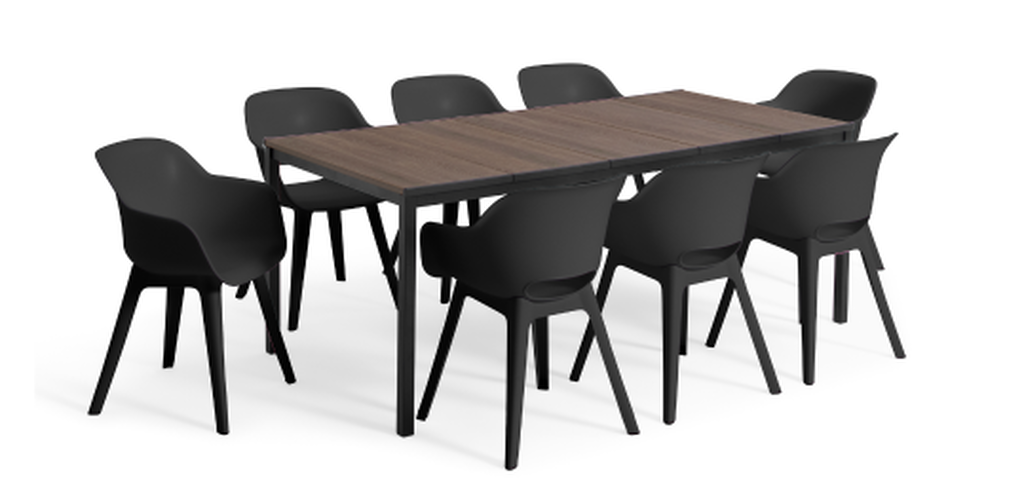 Table Porto 194cm 8 places - Marron Aspect Noyer