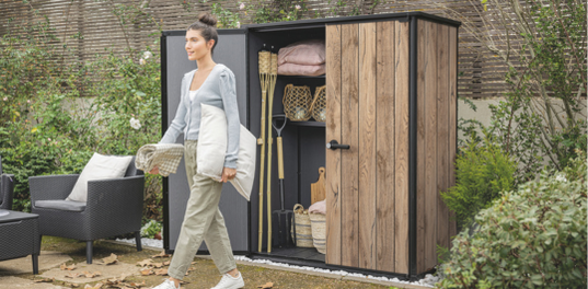 Armoire de jardin High Store+ 1400L - 140x74x170cm  - Marron aspect Douglas