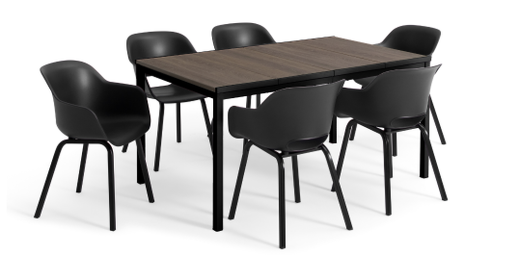 Table Porto 156cm 6 places - Marron Aspect Noyer