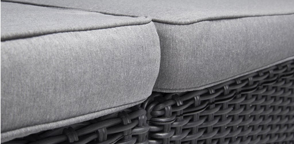 Salon de jardin California : Canapé 3 places + Pouf + Table basse - Graphite