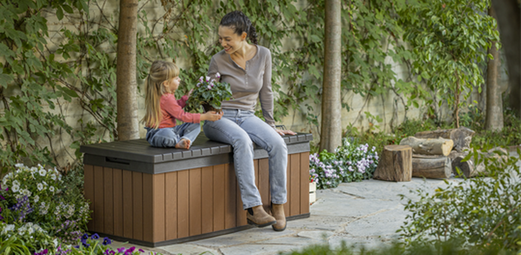 Coffre de jardin en résine, étanche, aspect bois - Keter