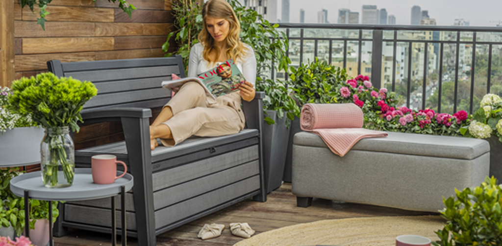 Banc de jardin Patio avec coffre 227L - Graphite