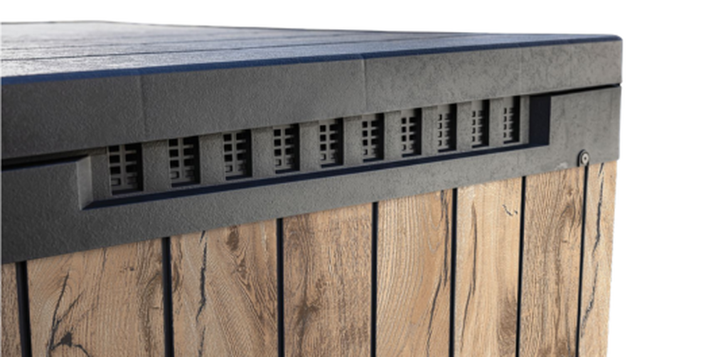 Coffre de jardin Store-It-Out Signature 1150L - Marron aspect Douglas