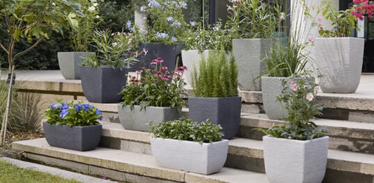 Cotswold Tall Square Planter 33cm Set of 2 - Marble Green