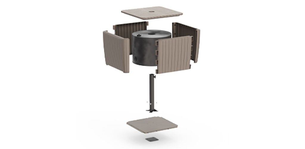 Luzon Parasol Table - Ashwood Brown