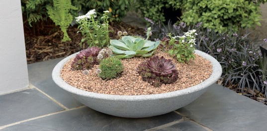 Varese Low Bowl Planter 60cm Set of 2 - Alpine Grey