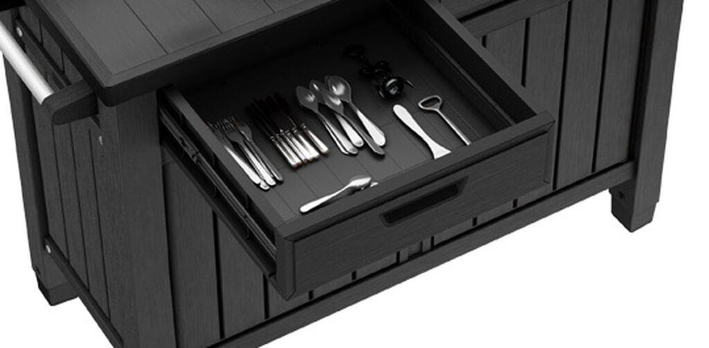 Unity Outdoor Kitchen  BBQ Table and Storage Cabinet - Graphite