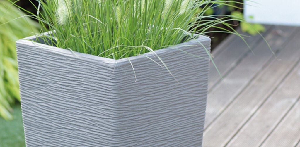 Cotswold Tall Square Planter 33cm Set of 2 - Limestone Grey