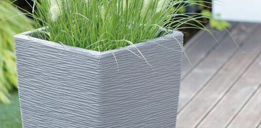 Cotswold Tall Square Planter 33cm Set of 2 - Limestone Grey