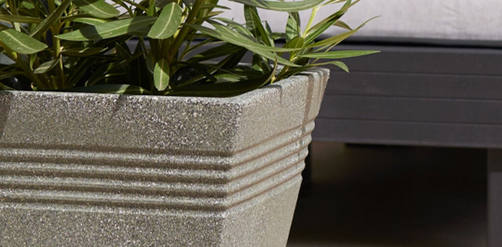 Piazza Square Planter 34cm Set of 2 - Marble Green