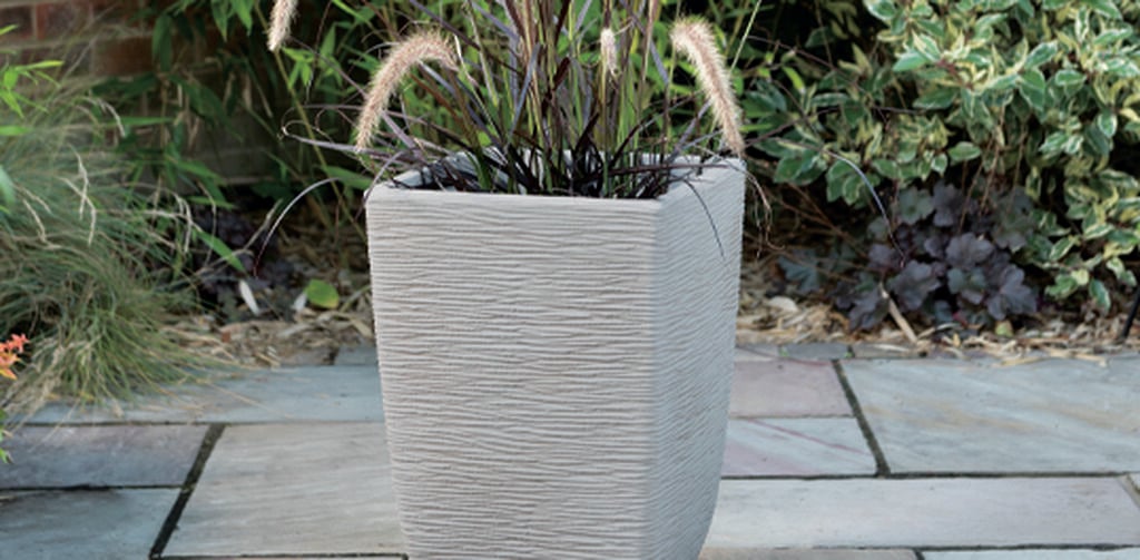 Cotswold Tall Square Planter 33cm Set of 2 - Limestone Grey