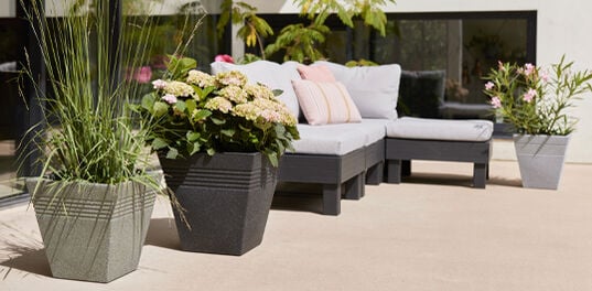 Piazza Square Planter 34cm Set of 2 - Marble Green