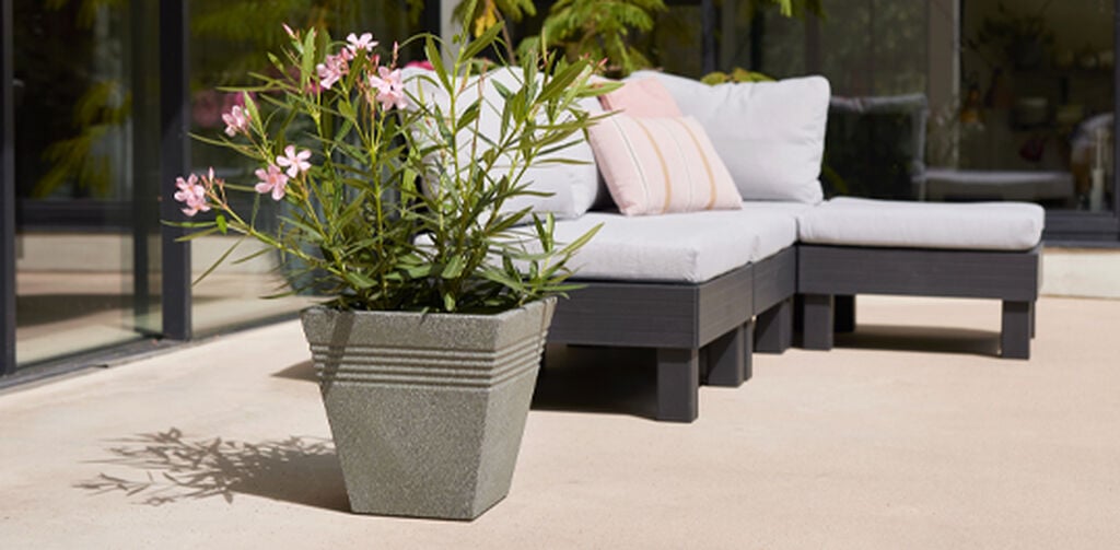 Piazza Square Planter 40cm Set of 2 - Marble Green