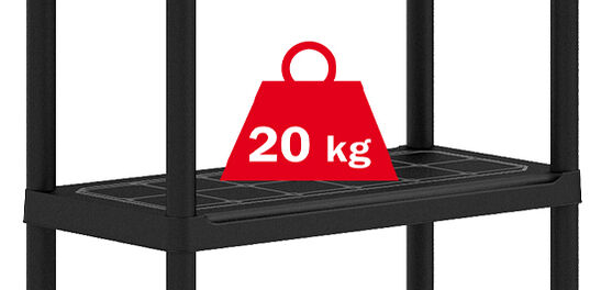 Plus Storage Shelving, 5 Shelves, Set of 2 - Black