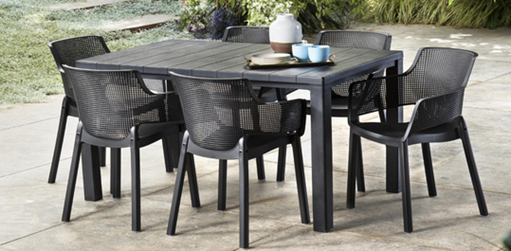 Julie 6 Seater Dining Table - Graphite