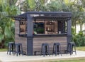 Signature outdoor garden bar in walnut finish