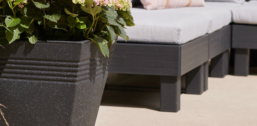 Piazza Square Planter 40cm Set of 2 - Granite