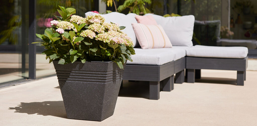 Piazza Square Planter 34cm Set of 2 - Granite