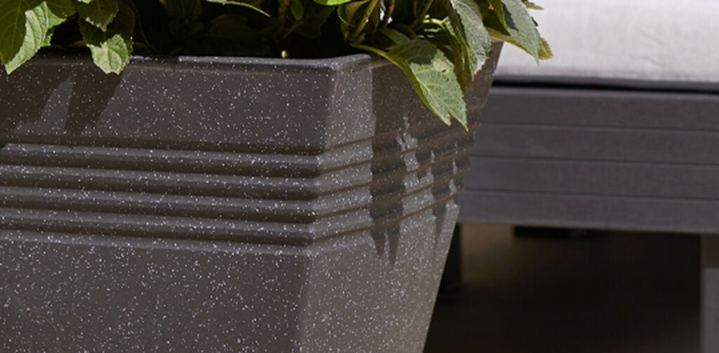 Piazza Square Planter 34cm Set of 2 - Granite