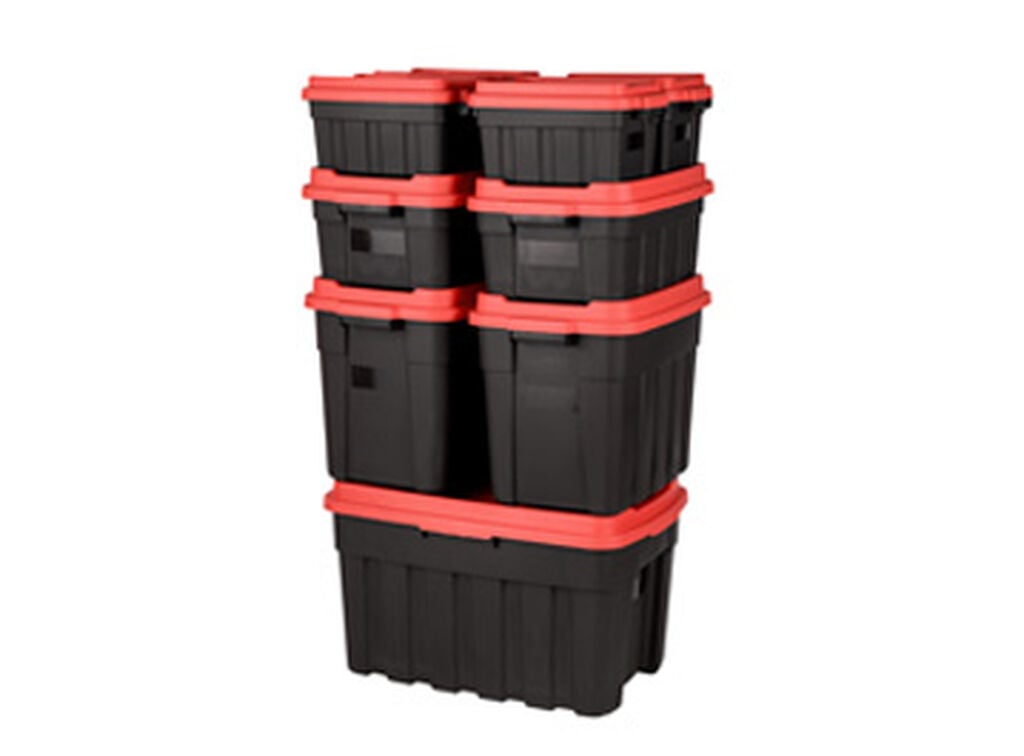 Tuff Box 37L Storage Boxes with Lid Set of 3  - Black
