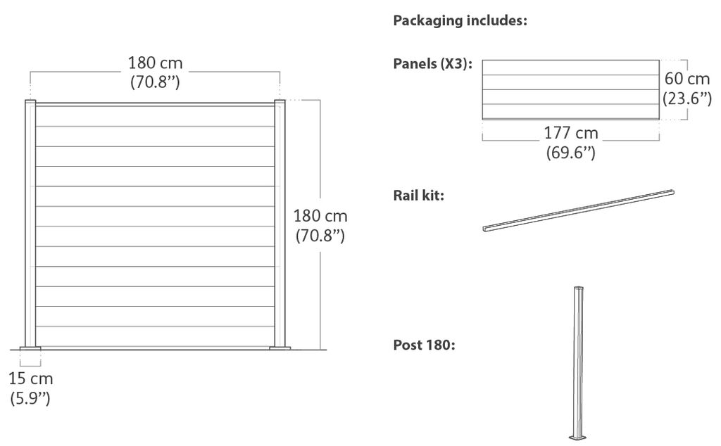 Fence Kit with 180cm Post