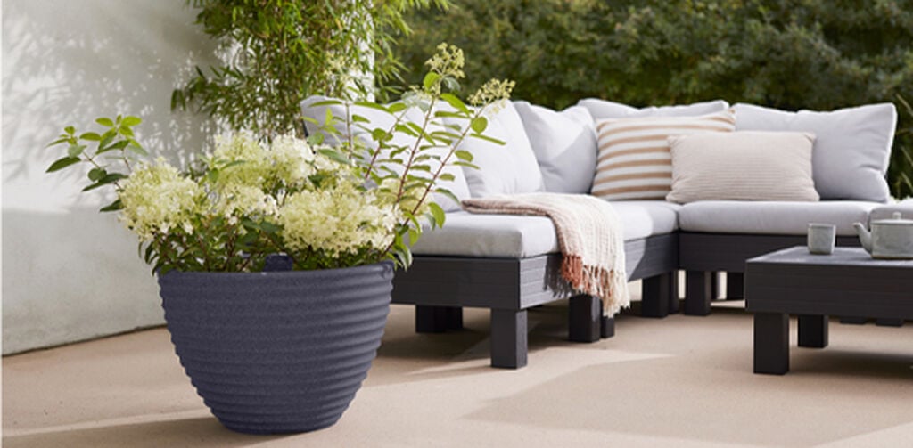 Honey Pot Low Planter 37cm Set of 2 - Millstone Grey
