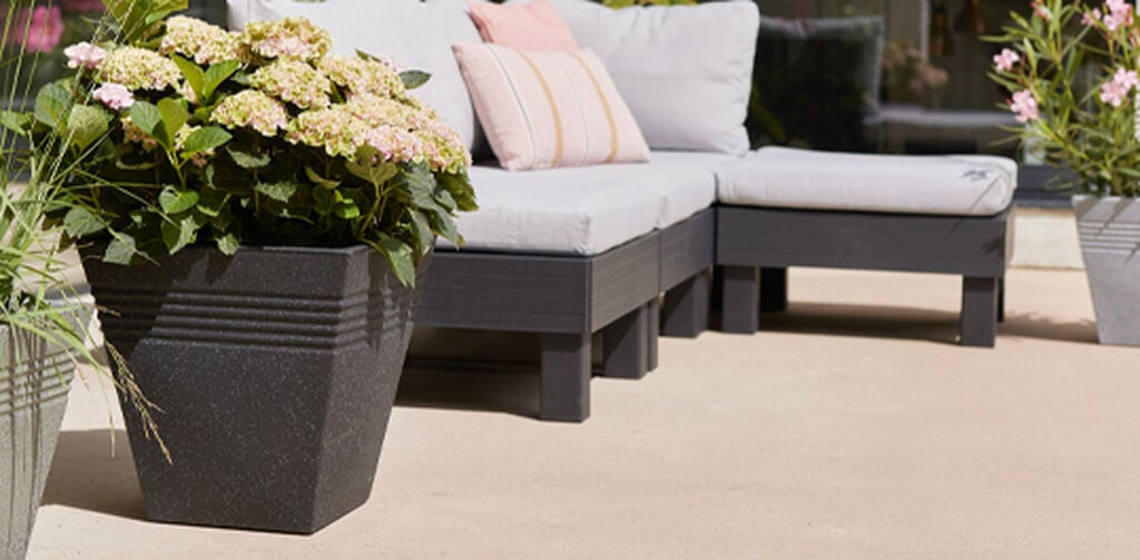 Piazza Square Planter 40cm Set of 2 - Granite
