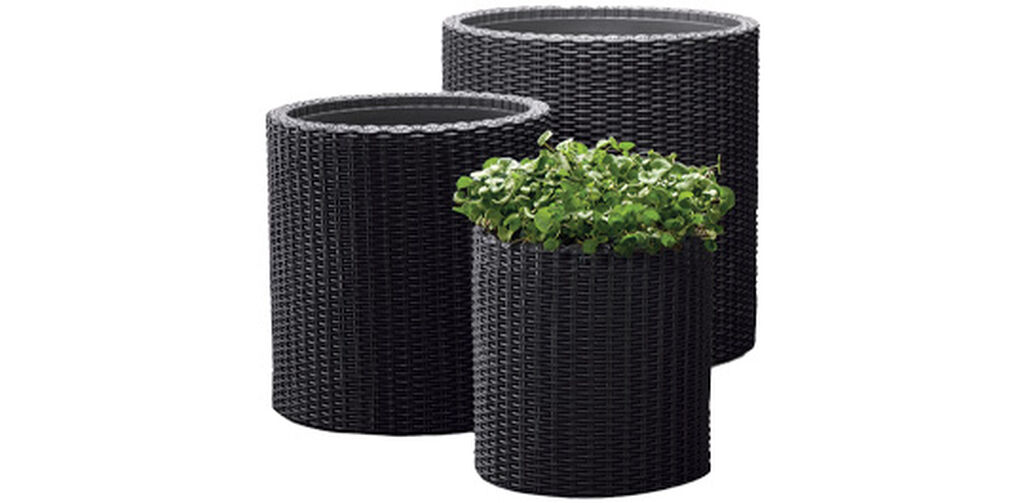 Cylinder Planter Set of 3 - Graphite