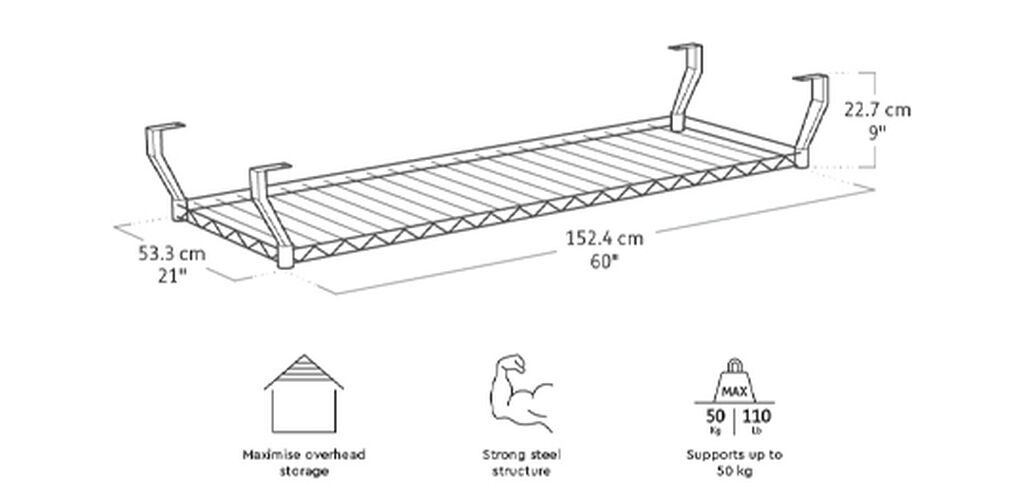 Overhead Storage Rack - Graphite