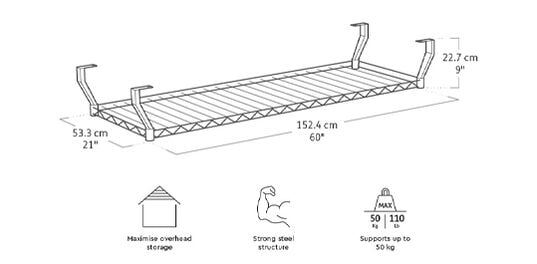 Overhead Storage Rack - Graphite
