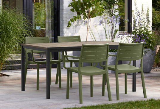 Metaline Chair, Set of 4 - Olive Green