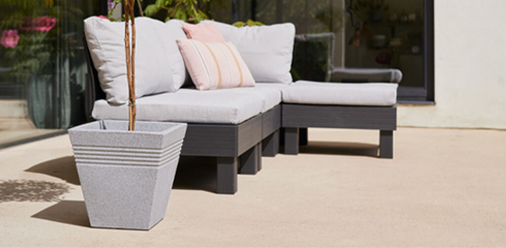 Piazza Square Planter 34cm Set of 2 - Alpine Grey
