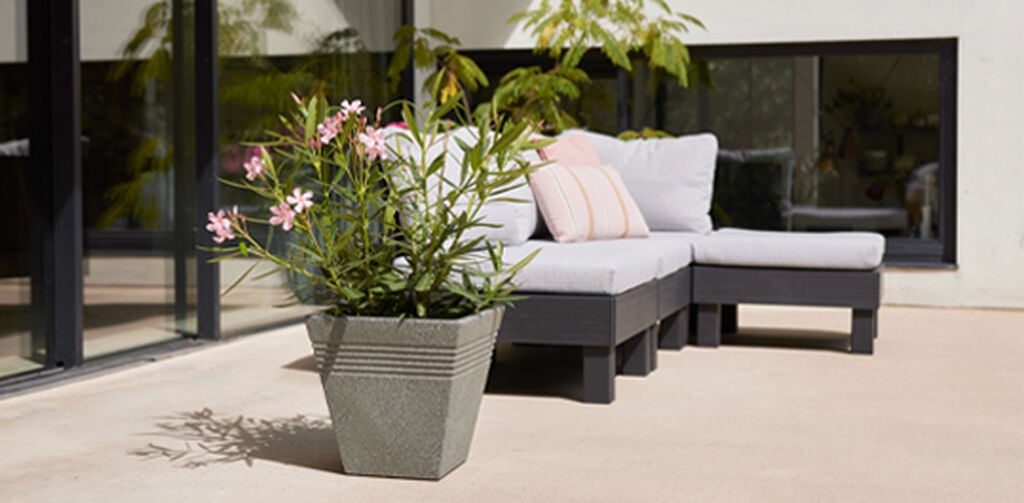 Piazza Square Planter 34cm Set of 2 - Marble Green