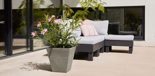 Piazza Square Planter 34cm Set of 2 - Marble Green