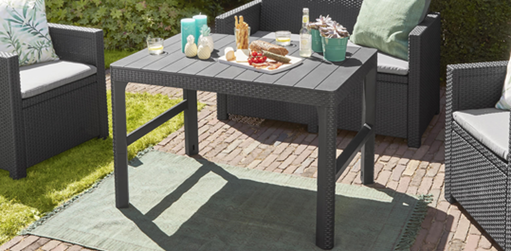 Lyon Verstelbare Tuintafel -116x71,5x40/66cm - Antraciet
